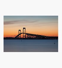Newport Bridge Sunset, Rhode Island Photographic Print