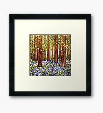 Bluebells, Cambridge, England -Original Alcohol Ink Print Framed Print