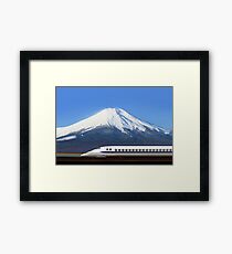 Mount Fuji and Tokaido Shinkansen, Shizuoka, Japan Framed Print