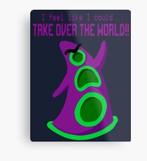 Purple Tentacle- With Text Metal Print
