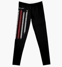 RED THIN LINE FIREFIGHTER Leggings