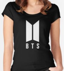 BTS new logo white Women's Fitted Scoop T-Shirt