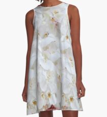 WHITE PEDALS A-Line Dress