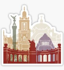 Pegatina Cartel del horizonte de la ciudad de México