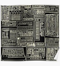 Synthesizer Lover Owner Lüfterzusammensetzung weiß Poster