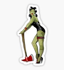Zombie pin up girl - T Shirt Version Sticker