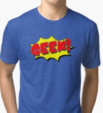 Geek, Nerd, Cartoon Shape Tri-blend T-Shirt