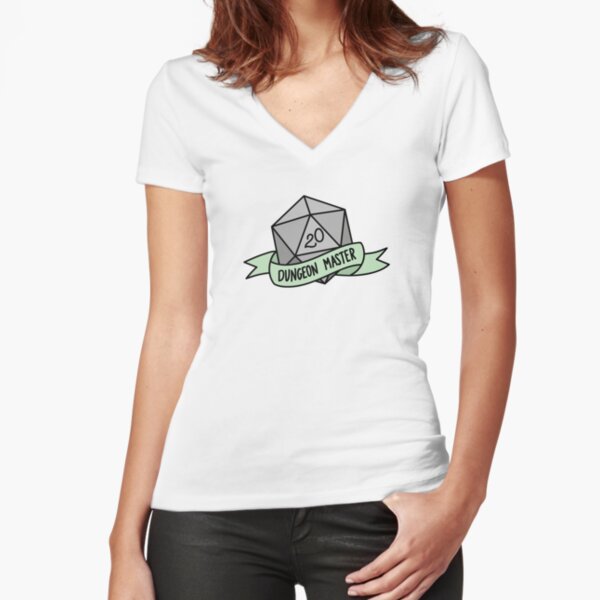 D20 - Dungeon Master Fitted V-Neck T-Shirt