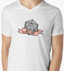 Camiseta para hombre de cuello en v D20 - Bueno, mierda