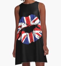 British Lips A-Line Dress