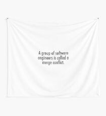 A merge conflict of software engineers Wall Tapestry