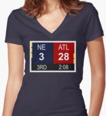 NE 3 vs ATL 28 Champions Comeback Women's Fitted V-Neck T-Shirt