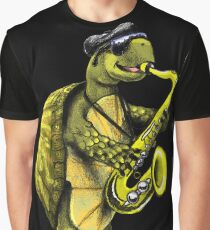 Turtle Playing The Saxophone Graphic T-Shirt
