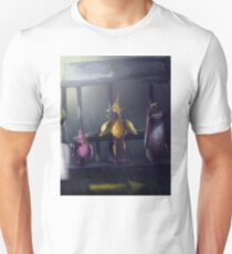 "Bird Stop," Digitally Colored Marker Drawing Unisex T-Shirt