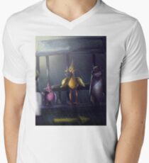"Bird Stop," Digitally Colored Marker Drawing Men's V-Neck T-Shirt