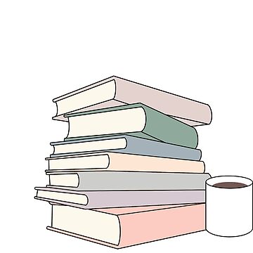 Aesthetic Coffee or Tea Mug on Book Stack  Art Board Print for Sale by  maddiebernheim
