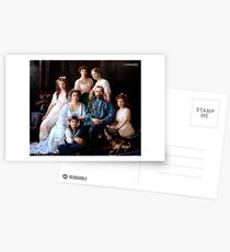 Koloriertes Romanoff-Familienporträt 1913-14 Postkarten