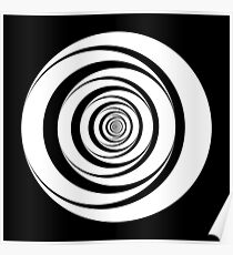Black White Circles Sixties Optical Illusion Poster