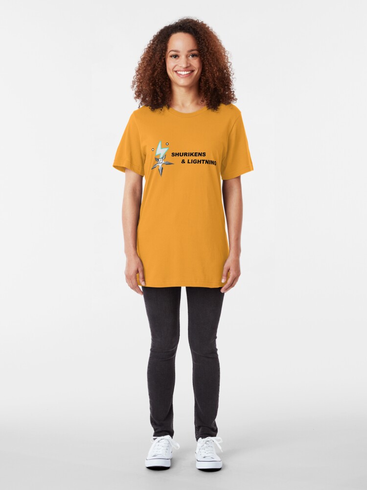 Alternate view of Shurikens and Lightning Slim Fit T-Shirt