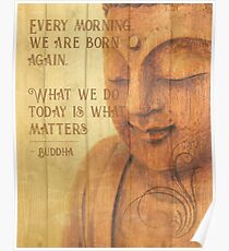 Beruhigender friedlicher wieder geborener Buddha-Statue-Beschaffenheits-Druck Poster