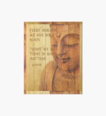 Calming Peaceful Born Again Buddha Statue Texture Print Art Board