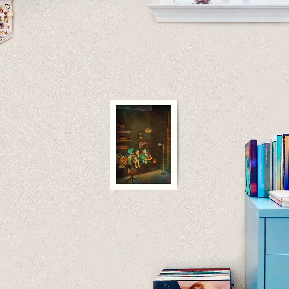 Movie night Art Print