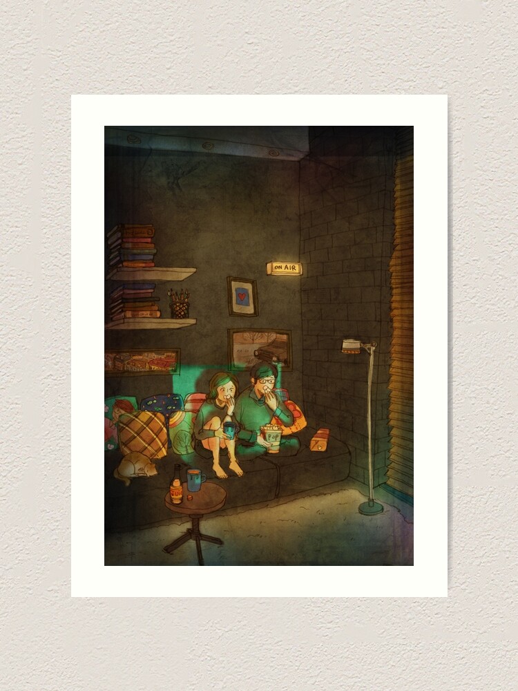 Alternate view of Movie night Art Print