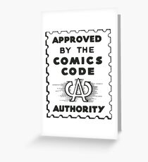 Comics Code Authority Seal Superhero Greeting Card
