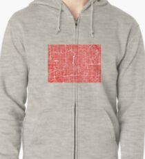 Beijing Map - Red Zipped Hoodie