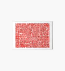Beijing Map - Red Art Board Print
