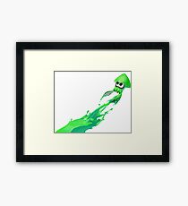 Splatoon 2 Green Squid Inkling Framed Print