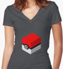 POKEBALL - Pokemon Women's Fitted V-Neck T-Shirt