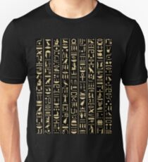 Black & Gold Hieroglyphics Unisex T-Shirt