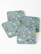 Oiseaux Alphabetiques - A to Z birds - papercuts Coasters