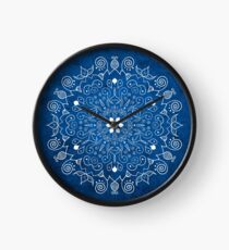 Mandala Blue Clock