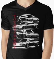 Camiseta para hombre de cuello en v Mata a todos los neumáticos. Silvia S13, S14, S15