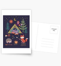 Woodland Animals Campout Postcards
