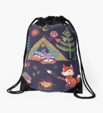 Woodland Animals Campout Drawstring Bag