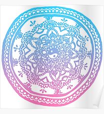 Pink and Blue Ombre Design Poster