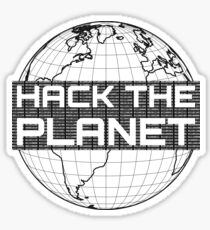 Pegatina Hack the Planet - Diseño gris oscuro para hackers informáticos