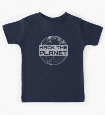 Hack the Planet - Light Gray Globe Design for Computer Hackers Kids T-Shirt