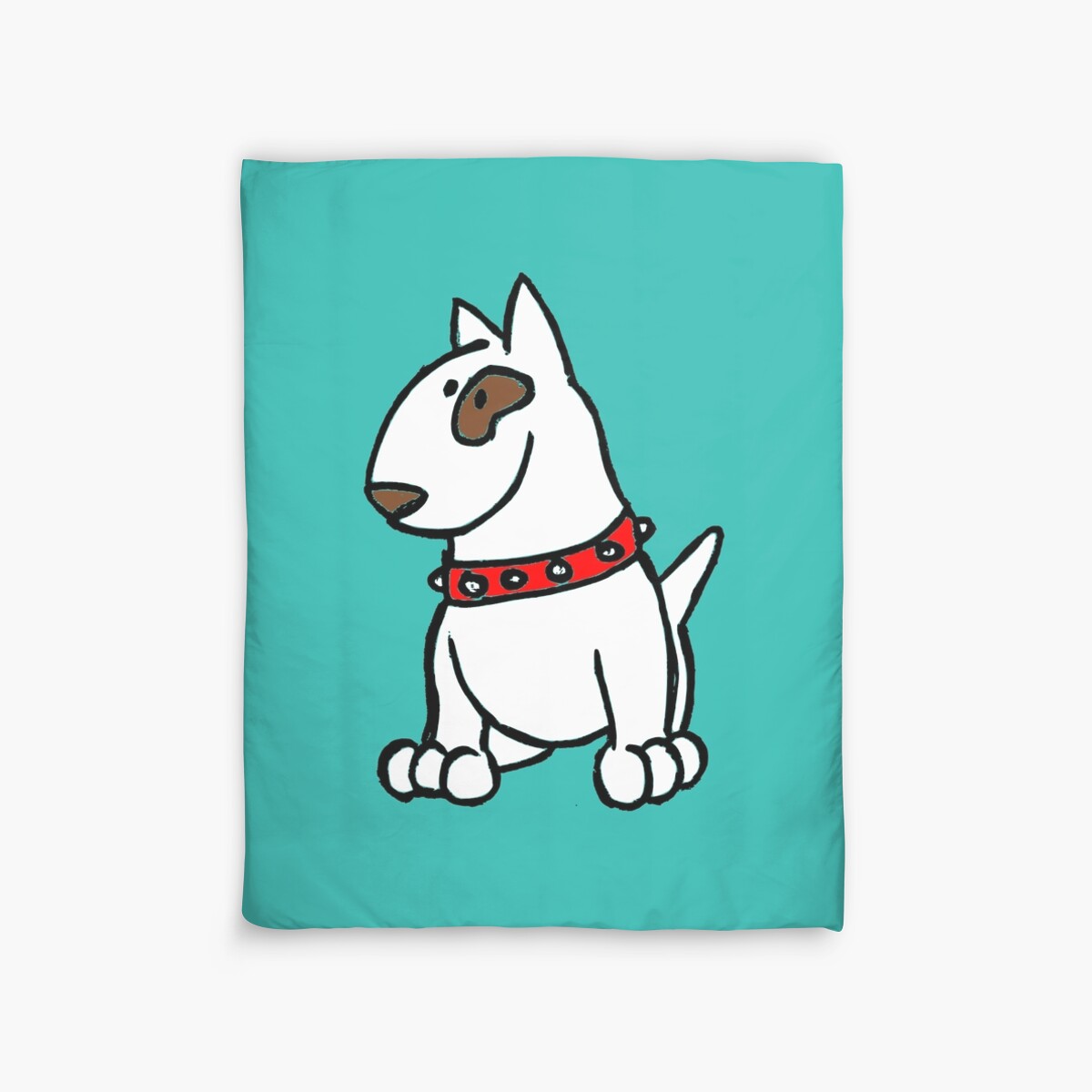 "Just Bully English Bull Terrier Cartoon Dog" Duvet Covers by MoPaws