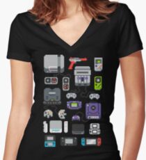 Super Pixel of my Childhood Women's Fitted V-Neck T-Shirt