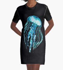 Aquarell-Quallen T-Shirt Kleid