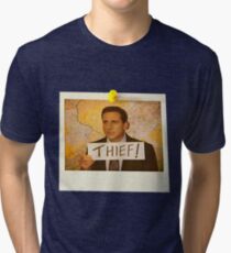 The Office - Michael Scott Funny Thief Photo - Graphic Design Tri-blend T-Shirt