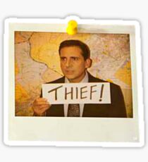 The Office - Michael Scott Funny Thief Photo - Graphic Design Sticker