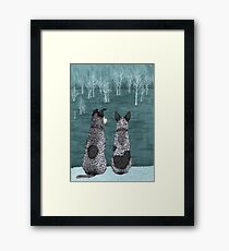 Australische Vieh-Hunde, Blue Heelers (die Ausblicke), durch Grafik durch AK Gerahmtes Wandbild