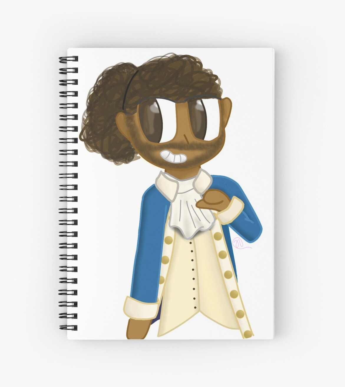 Chibi Lafayette Hamilton Musical Fanart Spiral Notebook