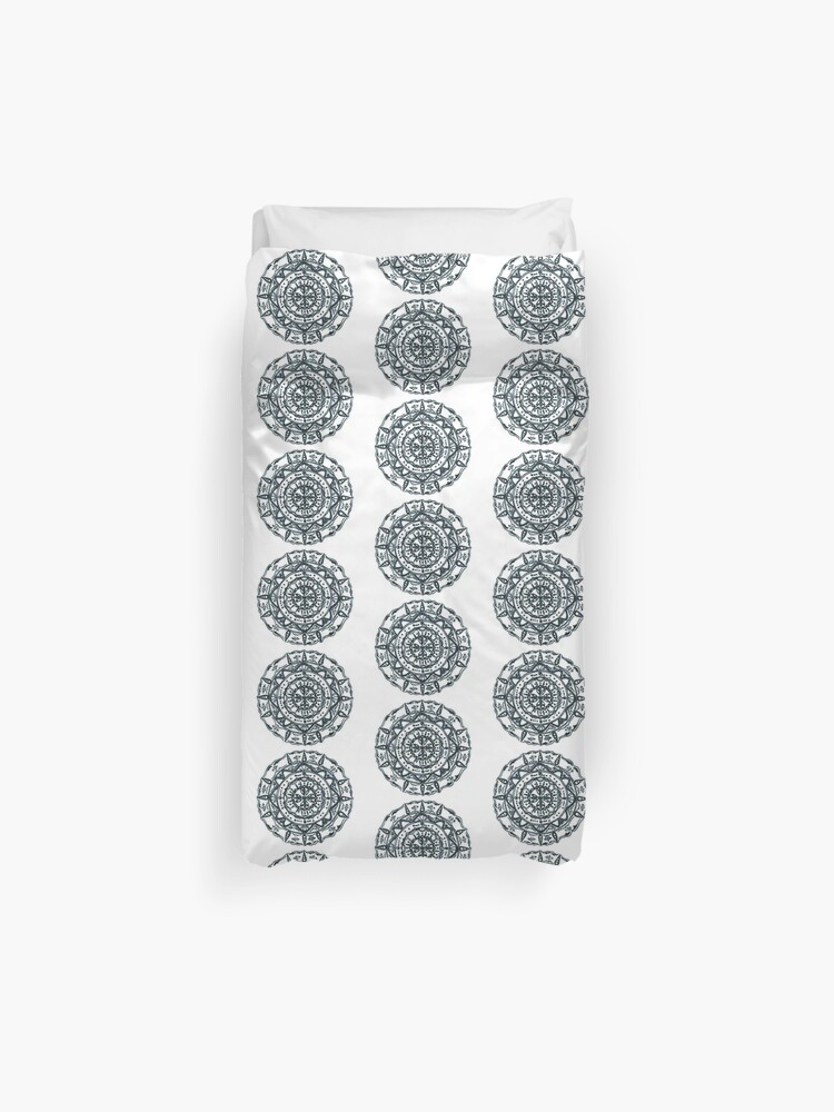 Hindu Buddhist Black And White Mandala Duvet Cover By Luckylucy