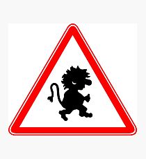 Beware Of Trolls Warning Sign Photographic Print